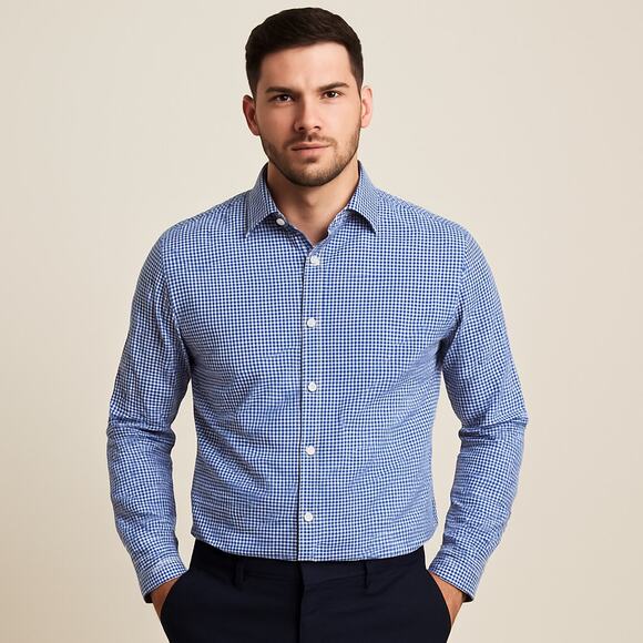 steel & Jelly Other - Steel & Jelly British Design Blue Gingham Men's Dress Shirt 15.5 neck